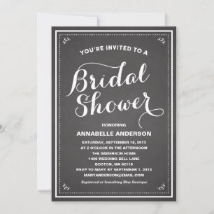 Vintage Chalkboard Bridal Shower Invitation