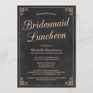 Vintage Chalkboard Bridal Shower Luncheon Invitation