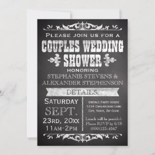 Vintage Chalkboard Couples Wedding Shower Invitation