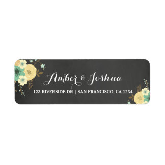 Vintage Chalkboard & Floral Return Address Label