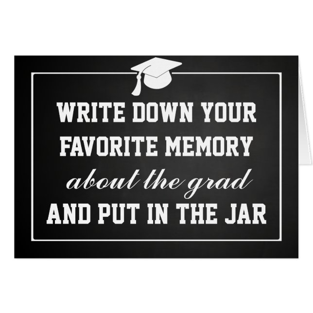 Vintage Chalkboard Graduate Hat Memory Jar (Front Horizontal)