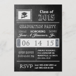 Vintage Chalkboard Graduation Party Invitation