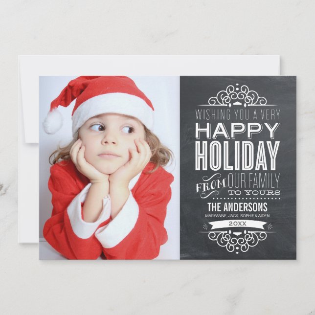 VINTAGE CHALKBOARD | HOLIDAY PHOTOCARD CARD (Front)