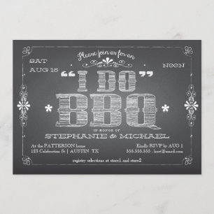 Vintage Chalkboard I Do BBQ Shower Invitation