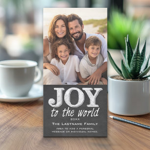 Vintage Chalkboard - Joy to the World Holiday Card
