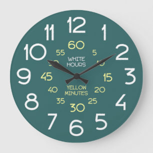 Vintage Chalkboard Learn to Tell Time Classroom Large Clock