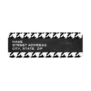 Vintage Chalkboard look; Black & White Houndstooth Return Address Label