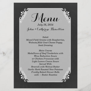 Vintage Chalkboard Look Custom Wedding Menu