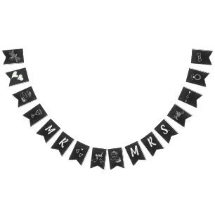 Vintage Chalkboard Look Wedding Bunting Bunting