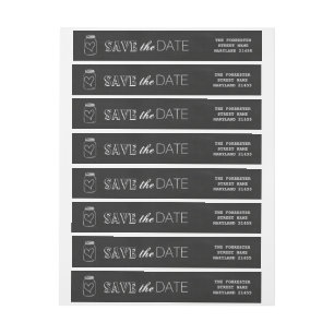 Vintage Chalkboard Mason Jar Heart Save The Date Wrap Around Label