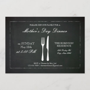 Vintage Chalkboard Mother's Day Invitation