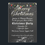 Vintage Chalkboard Multi Christmas Party Invitation<br><div class="desc">A chalkboard,  Christmas lights and a little sparkle here and there.</div>