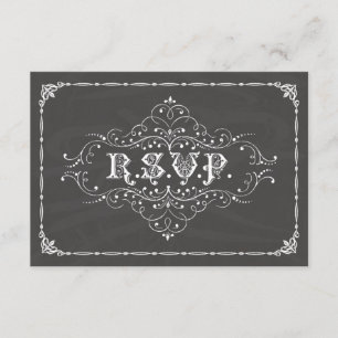 Vintage Chalkboard R.S.V.P. Card