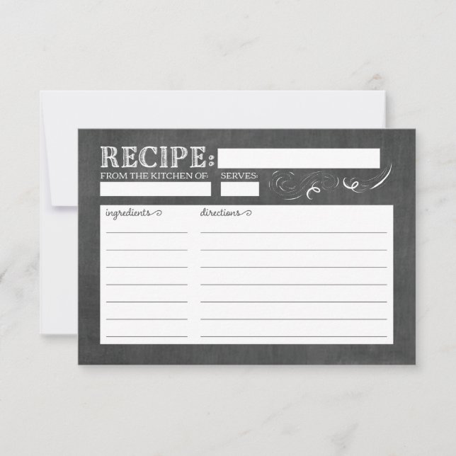 Vintage Chalkboard Recipe Card (Front)