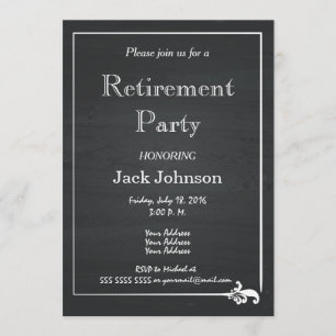 Vintage Chalkboard Retirement Party Invitation