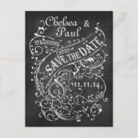 Vintage Chalkboard Save The Date