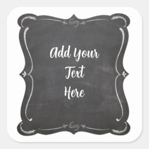 Vintage Chalkboard Shipping and Item Square Sticker