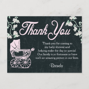 Vintage Chalkboard Shower Thank You Cards