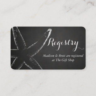 Vintage Chalkboard Starfish Nautical Wedding Enclosure Card