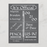Vintage Chalkboard Style Retirement Save The Date