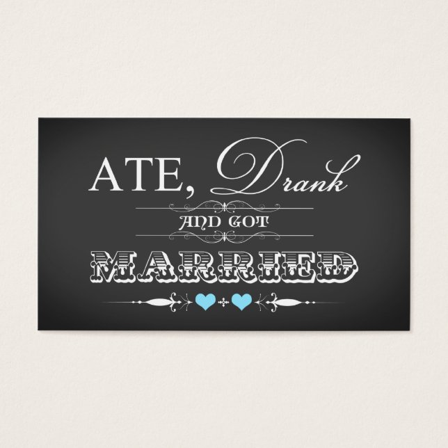 Vintage Chalkboard Style Wedding Favour Tag (Front)
