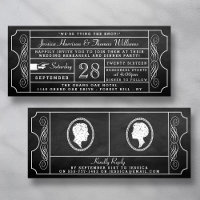 Vintage Chalkboard Ticket Wedding Rehearsal Dinner