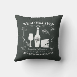 Vintage Chalkboard We Go Together Typography Cushion