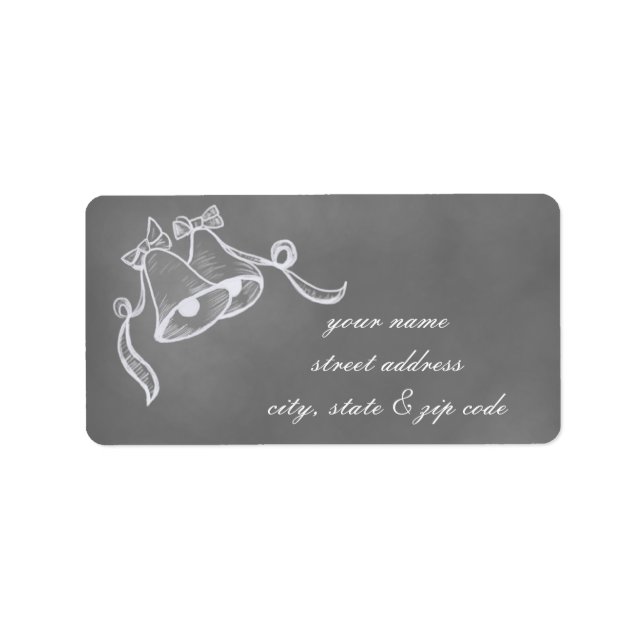Vintage Chalkboard Wedding Bells Address Labels (Front)