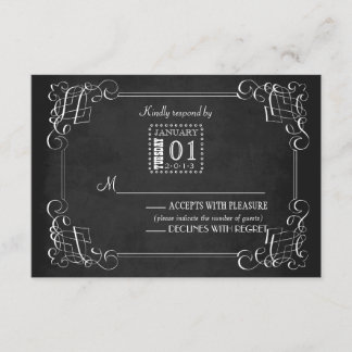 Vintage Chalkboard Wedding Response Card
