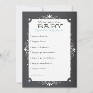 Vintage Chalkboard Wishes for Baby Shower Card