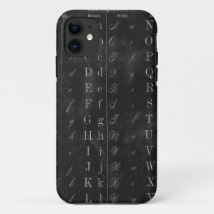 Vintage Chalkboard with Alphabet iPhone 11 Case