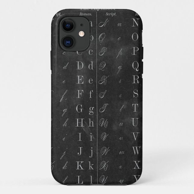 Vintage Chalkboard with Alphabet Case-Mate iPhone Case (Back)