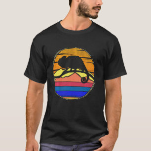 Vintage Chameleon Retro Sunset Animal Bearded Drag T-Shirt