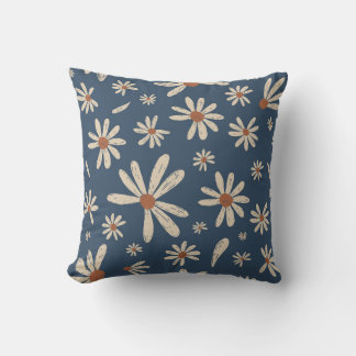 Vintage Chamomile Flowers pattern Cushion