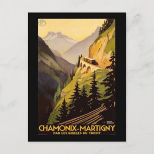 Vintage Chamonix-Martigny Travel Postcard