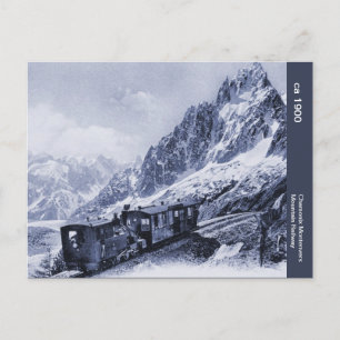 vintage Chamonix Mont Blanc Mountain Railway Postcard