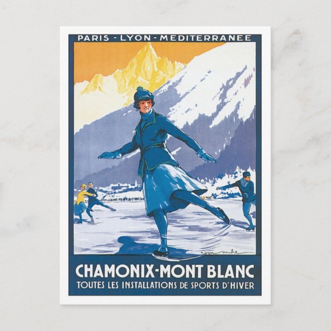 Vintage Chamonix Mont Blanc Postcard (Front)
