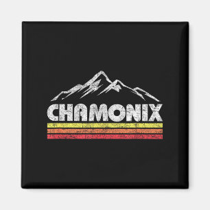 Vintage chamonix retro mountain mens womens magnet