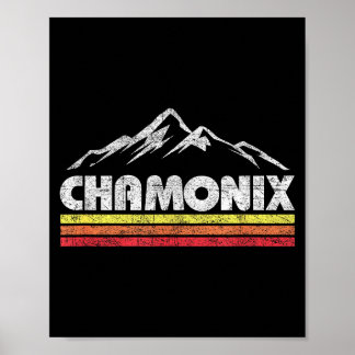 Vintage chamonix retro mountain mens womens poster