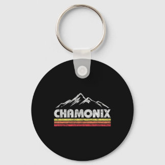 Vintage Chamonix Retro Mountain Mens Womens Souven Key Ring