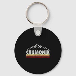 Vintage Chamonix Retro Mountain Mens Womens Souven Key Ring