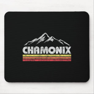 Vintage Chamonix Retro Mountain Mens Womens Souven Mouse Pad