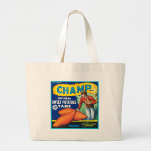 Vintage Champ Brand Sweet Potatoes Ad Large Tote Bag