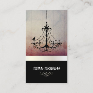 Vintage Chandelier + Baroque Background Business Card