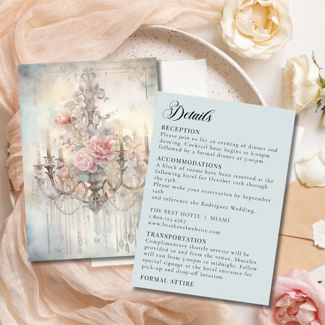Vintage Chandelier Enchanted Fairy Tale Wedding  Enclosure Card (Creator Uploaded)