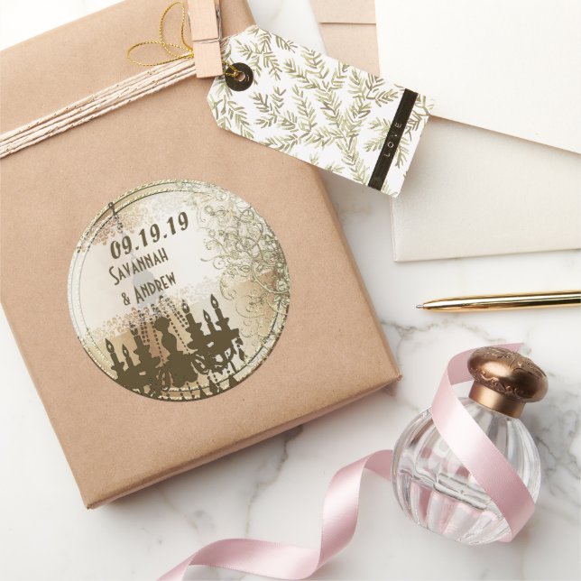 Vintage Chandelier Gold Wedding Seal (Gifting)