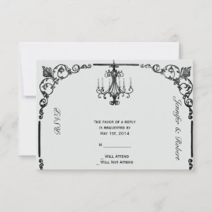 Vintage Chandelier Wedding Response Card