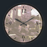 Vintage Changsha xiang jiang boat Canvas Print Large Clock<br><div class="desc">Mega Pack 220 HD Photos Resolution for Print only $60 https://megaspacks.gumroad.com/l/suluy</div>