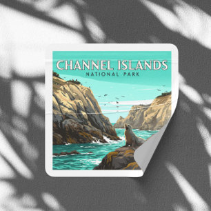 Vintage Channel Islands National Park Square Sticker