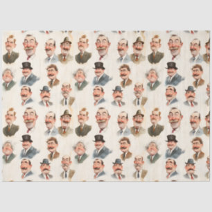 Vintage characature gentlemen tissue paper